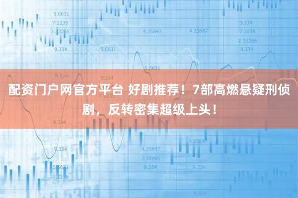 配资门户网官方平台 好剧推荐！7部高燃悬疑刑侦剧，反转密集超级上头！